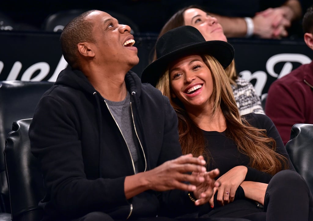 Beyonce and Jay Z at Brooklyn Nets Game 2015
