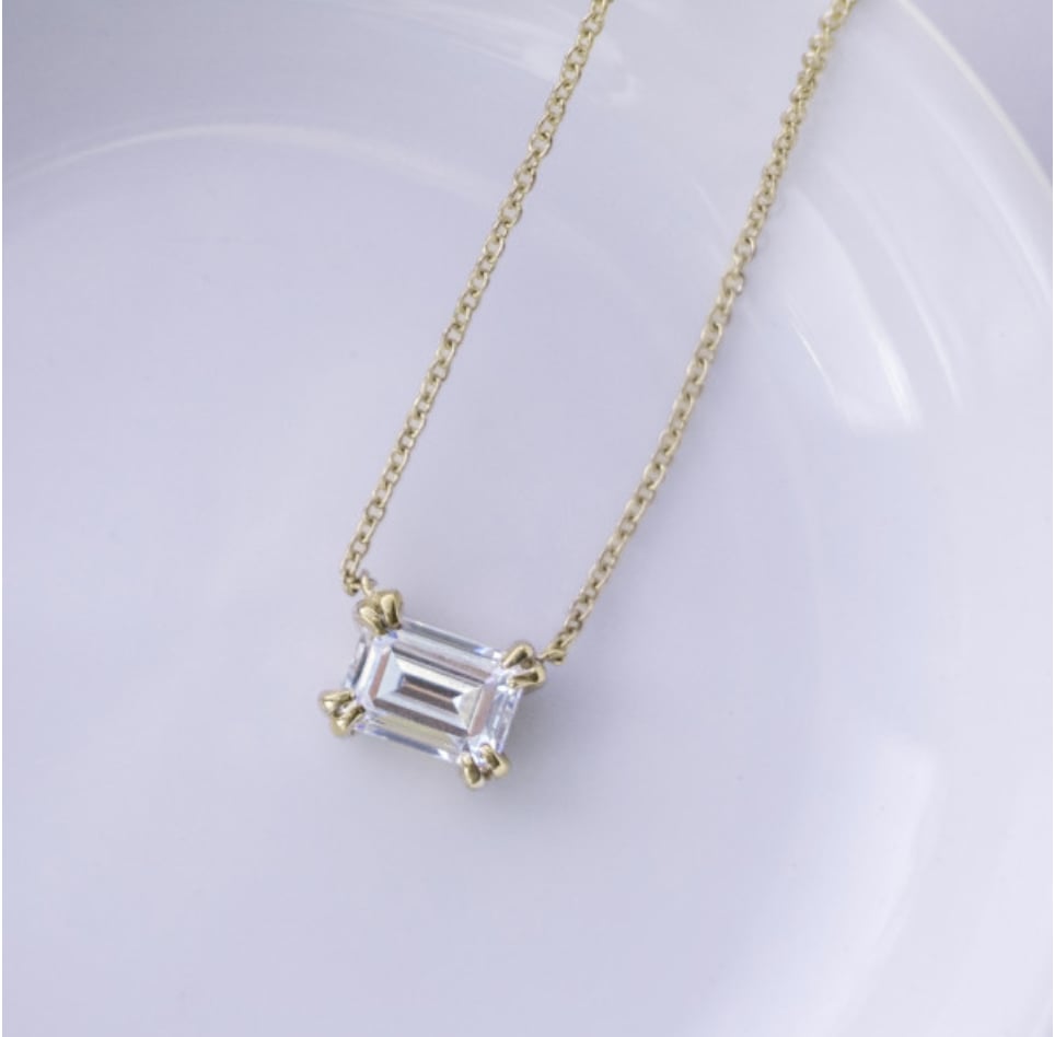 Diamond Nexus East-West Emerald Necklace