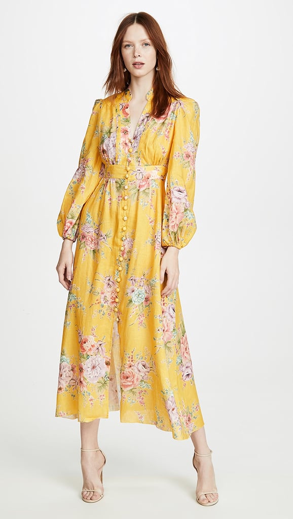 Zimmermann Zinnia Button Front Long Dress