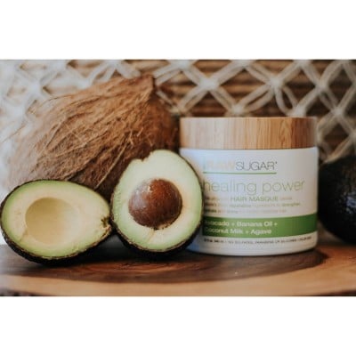 Raw Sugar Healing Power Hair Masque Avocado Oil + Banana + Coconut Milk + Agave