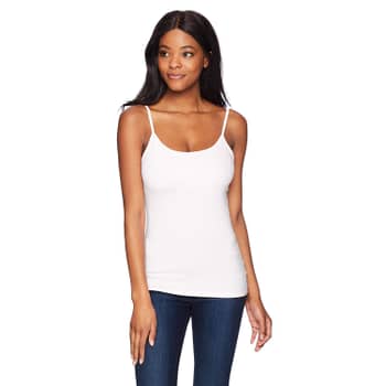 Hanes Womens Stretch Cotton Cami with Built-in Shelf Bra : :  Clothing, Shoes & Accessories