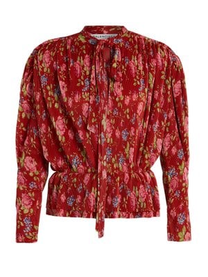 Balenciaga Pleated Lavalliere Blouse