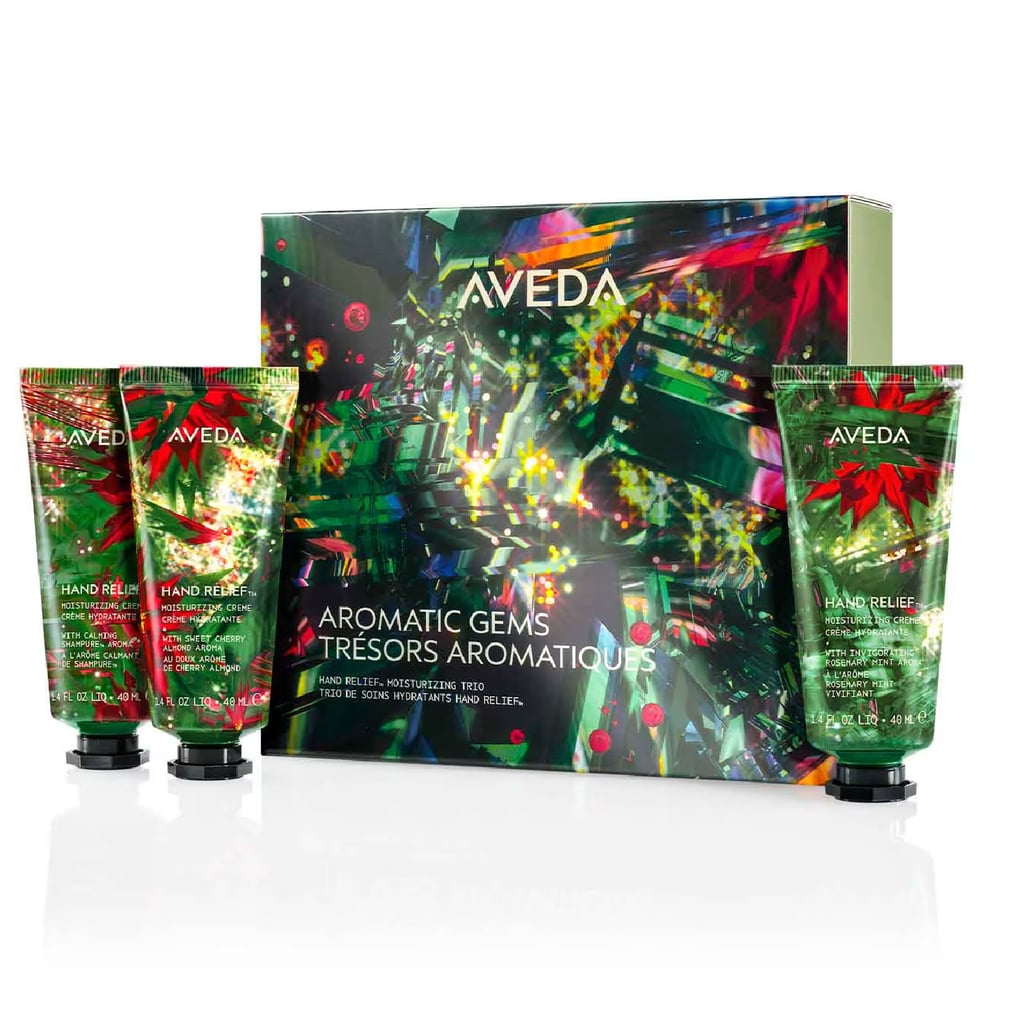 Aveda Aromatic Gems Hand Relief Moisturizing Trio Gift Set ($29)
I can't imagine anyone being disappointed by a trio of buttery hand creams, especially during peak dry-hands season. This set includes three crowd-pleasing scents: Shampure, which smells clean and calming; Rosemary Mint, a crisp, energizing classic; and Cherry Almond, a warm, slightly sweet favorite.