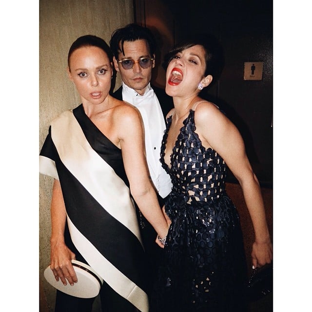 Stella McCartney, Johnny Depp, and Marion Cotillard posed.
Source: Instagram user mariotestino