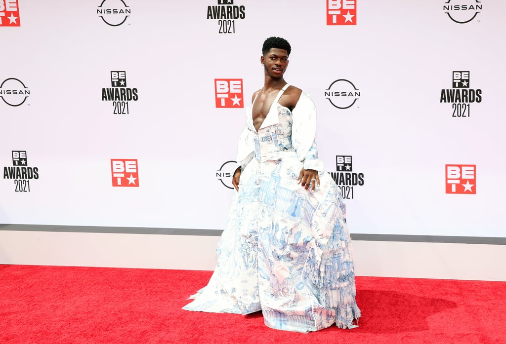 Lil Nas X Changes From a Dress to Pantsuit at the BET Awards