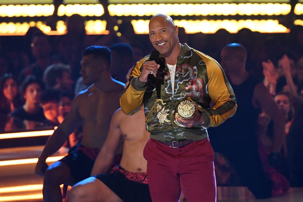 Dwayne Johnson at the 2019 MTV Movie and TV Awards Dwayne Johnson at the 2019 MTV Movie and TV Awards