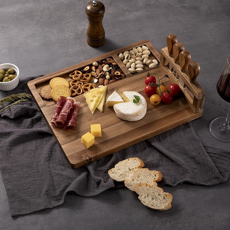 For Holiday Hosting: HBlife Cheese Board & Knife Set Acacia Charcuterie Board