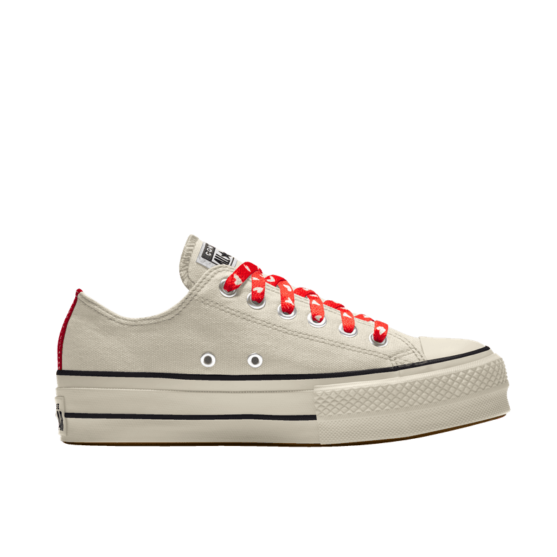 White Low Top Sneakers: Converse Chuck Taylor All Star Lift Platform Canvas