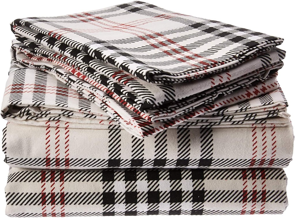 Tribeca Living Plaid Printed Deep Pocket Flannel Sheet Set