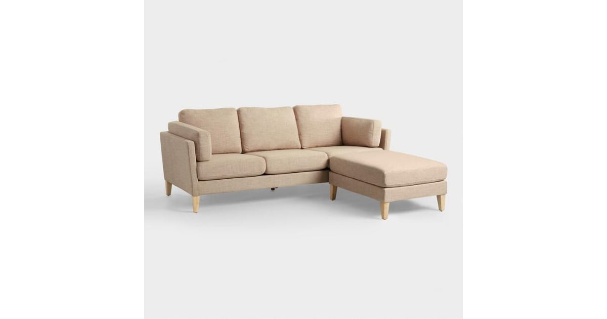 Cost Plus World Market Oatmeal Woven Noelle Sofa and Ottoman Best and