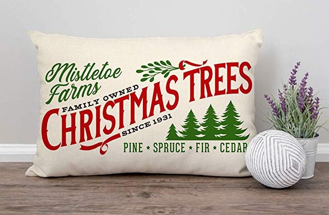 Farmhouse Christmas Tree Throw Pillow Cover Alexa Play Deck The Halls Amazon S Christmas Decor Is Here And It S North Pole Approved Popsugar Home Photo 41 Looking for a funny christmas sign? popsugar
