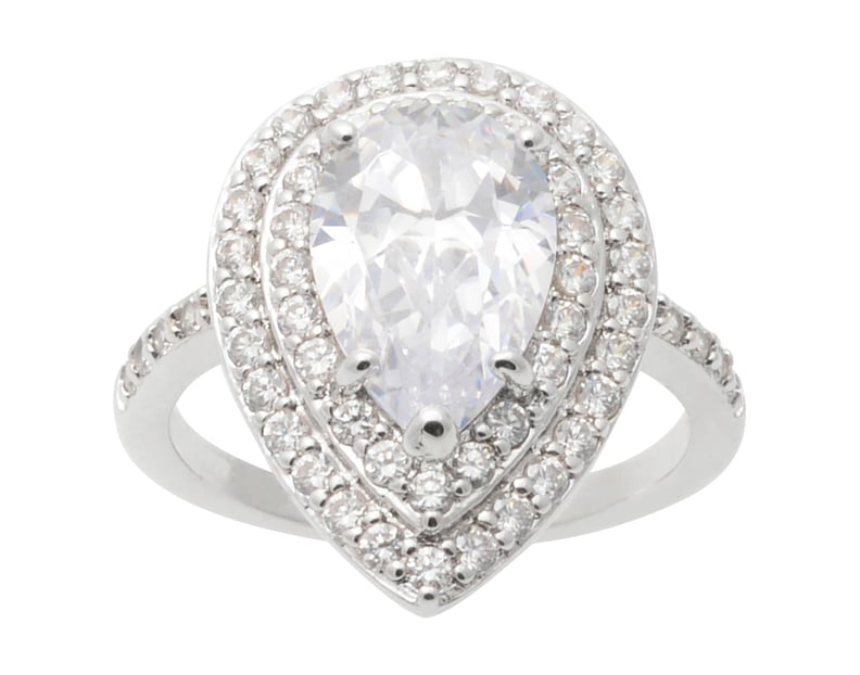 Journee Collection Pear-Cut Cubic Zirconia Engagement Ring