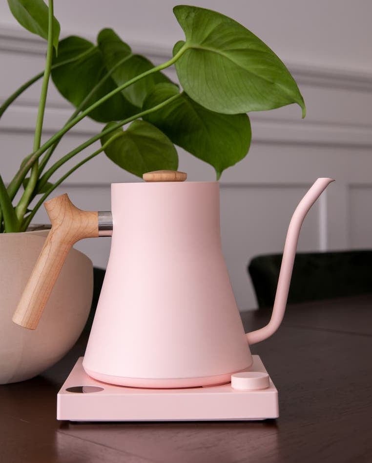 Fellow Stagg EKG Electric Pour Over Kettle in Warm Pink and Maple