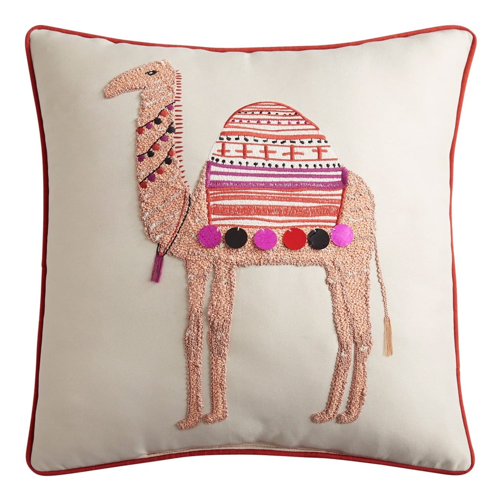 Travel Camel Embellished Square Pillow