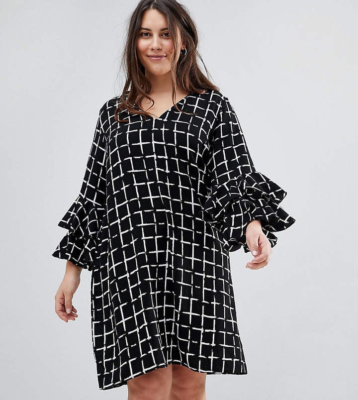 Lovedrobe Print Swing Dress With Layered Frill Sleeves