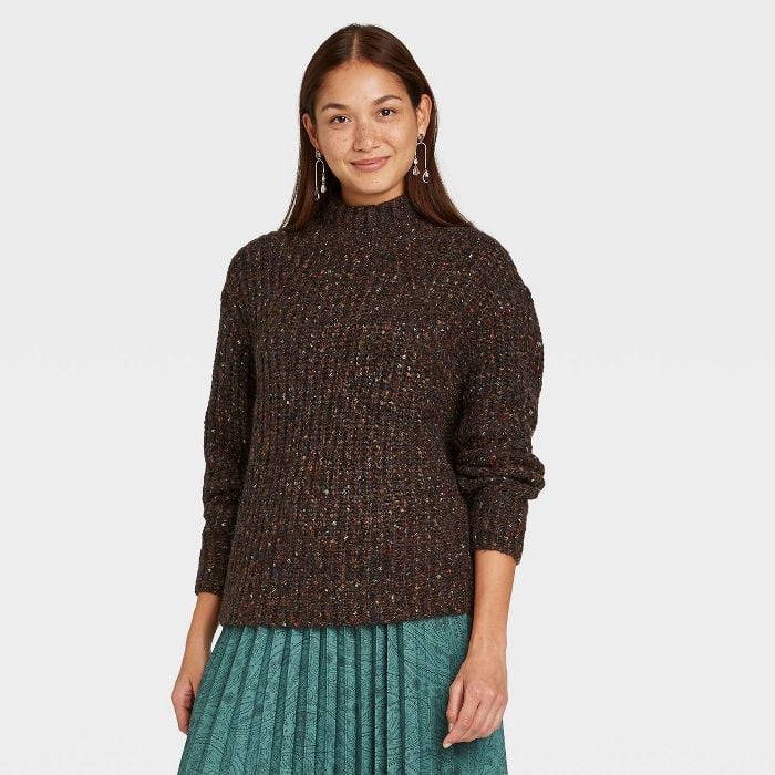 Cold Weather-Approved: A New Day Mock Turtleneck Pullover Sweater