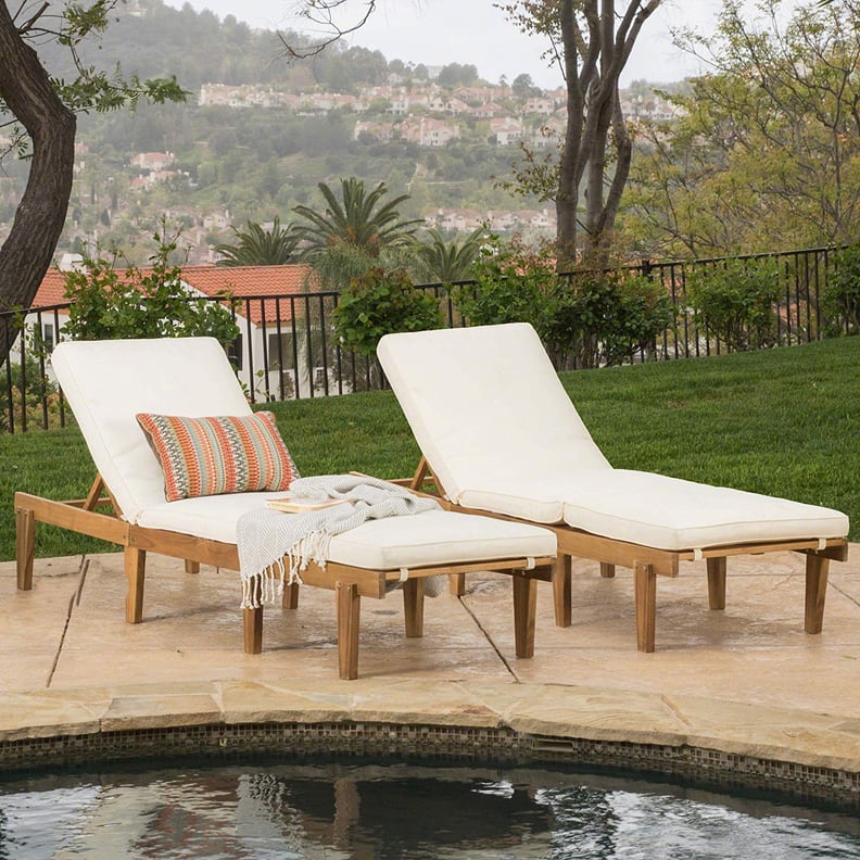 Teak Chaise Lounge Chairs with Cushions