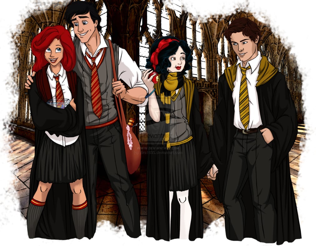 Ariel, Prince Eric, Snow White, and Prince Florian