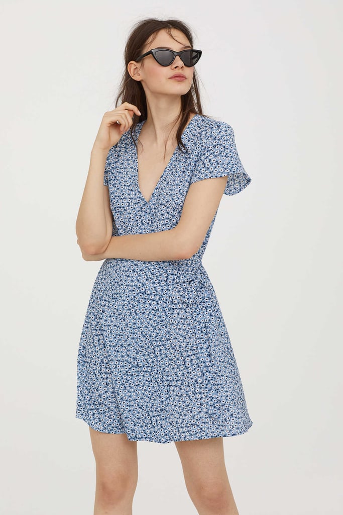 H&M Patterned Wrap-Front Dress