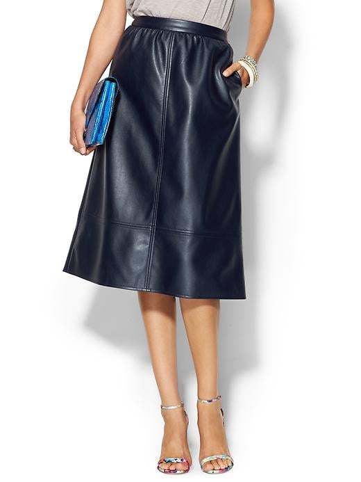 Piperlime Collection Leather Midi Skirt