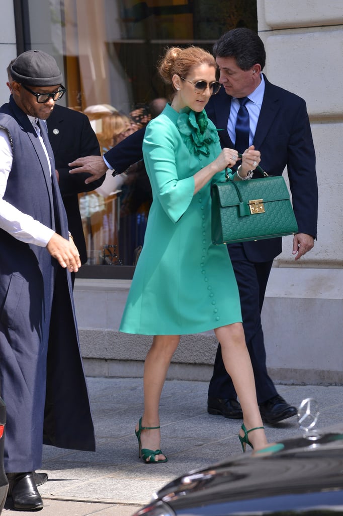Wearing monochromatic Gucci while out in Paris.