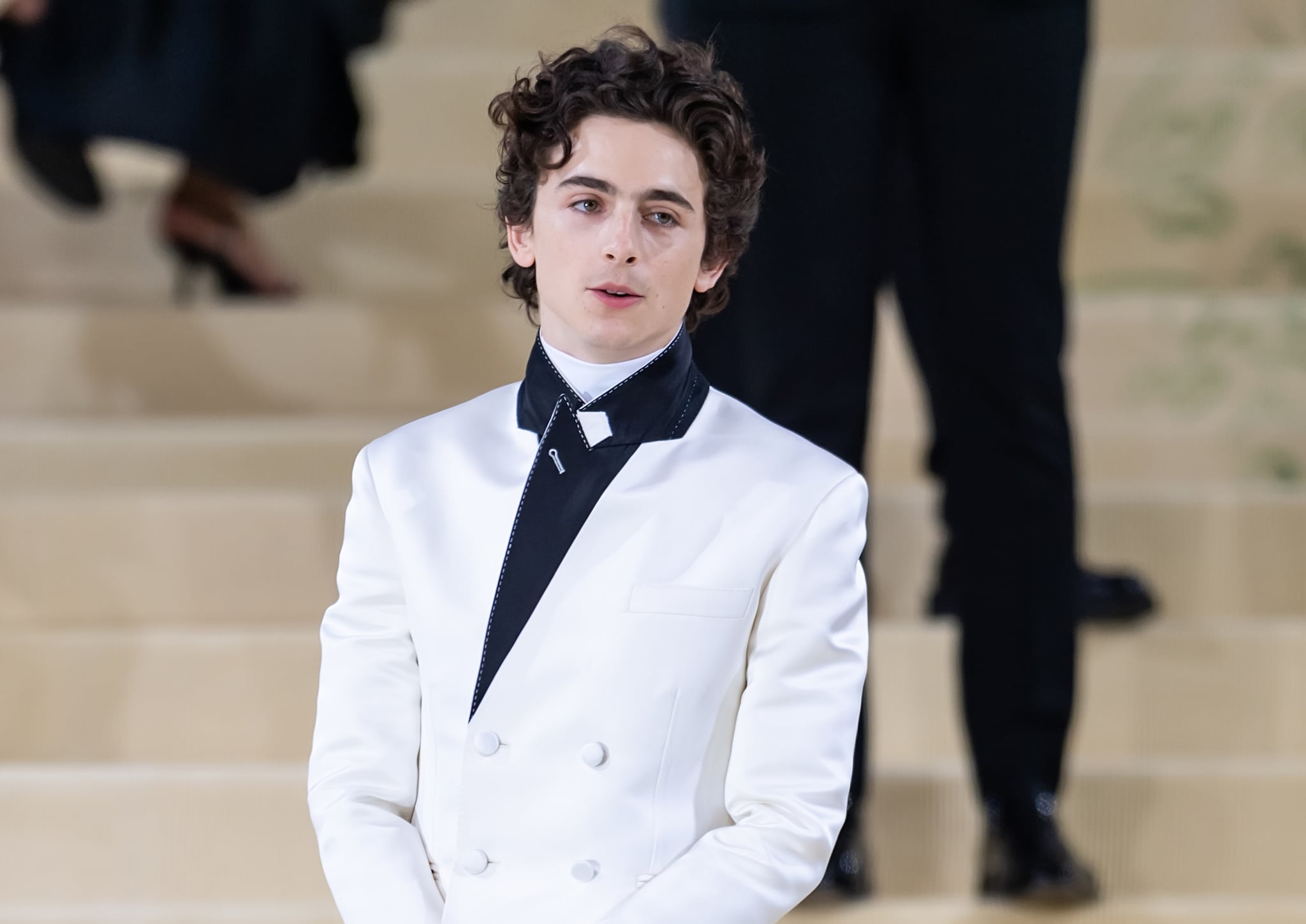 NEW YORK, NEW YORK - SEPTEMBER 13:  Actor Timothée Chalamet attends The 2021 Met Gala Celebrating In America: A Lexicon Of Fashion at The Metropolitan Museum of Art on September 13, 2021 in New York City. (Photo by Gilbert Carrasquillo/GC Images)