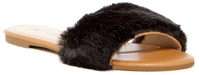Instead of your flip-flops, slip into these Nature Breeze Furry Faux Fur Sandals ($60).