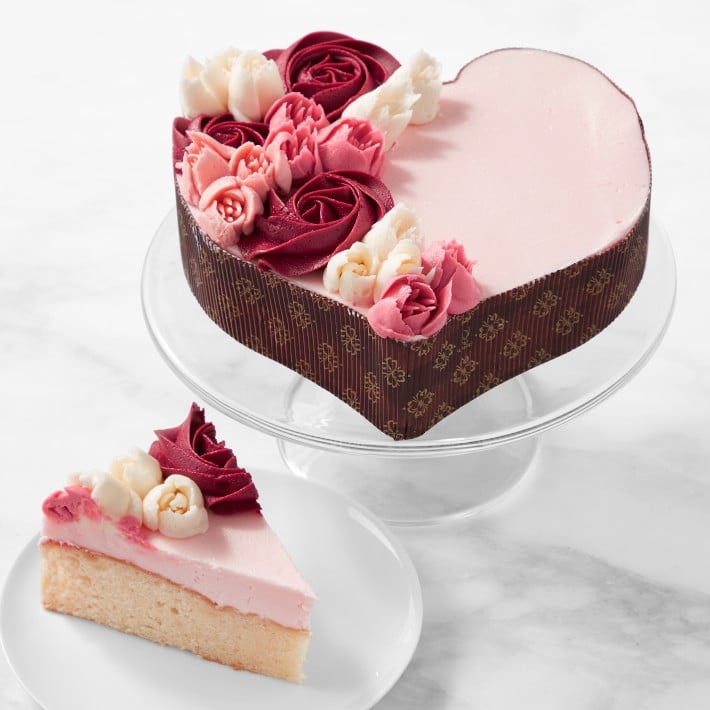 A Decadent Cake: Vintage Rose Heart Golden Butter Cake
