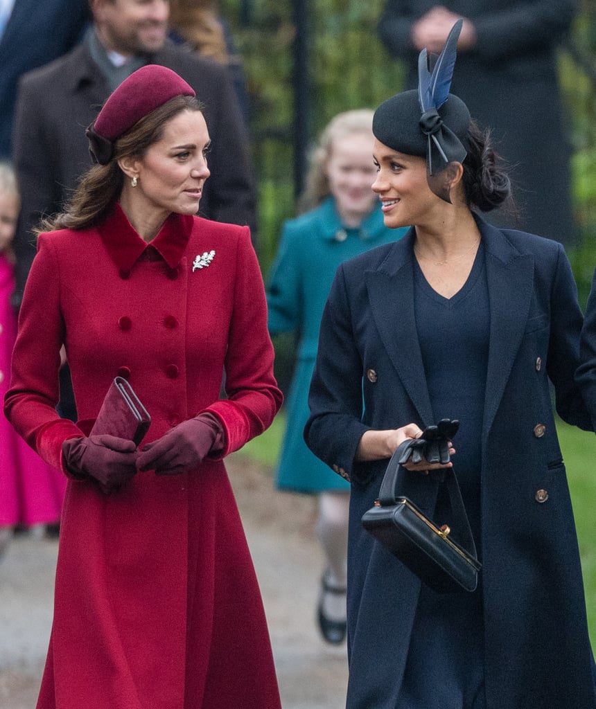 Meghan Markle Black Coat on Christmas Day 2018