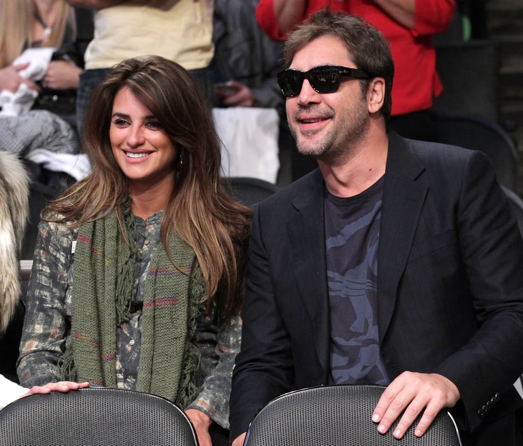 Penélope Cruz and Javier Bardem celebrated the holidays at the Lakers game together on Christmas Day in 2010.