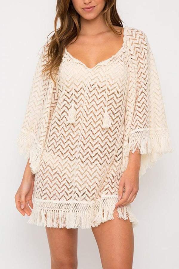 Elizabeth Hurley's Crochet Beach Cover Up POPSUGAR Fashion UK