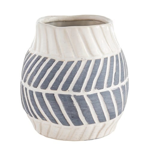 Gray Chevron Mini Vase