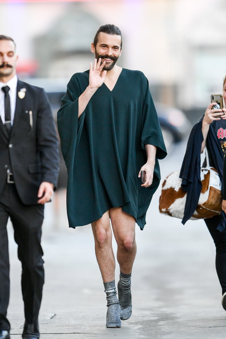 Get Fancy With a Sleeved Shirt Dress and Sparkly Sock Boots