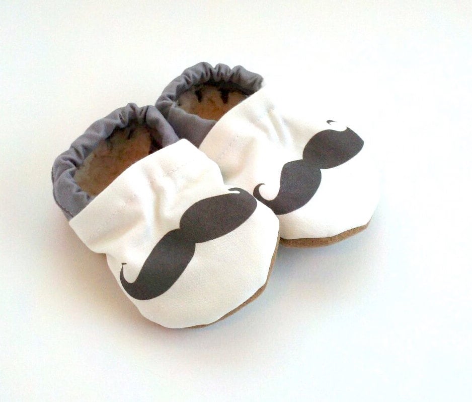 Scooter Booties Mustache Baby Shoes