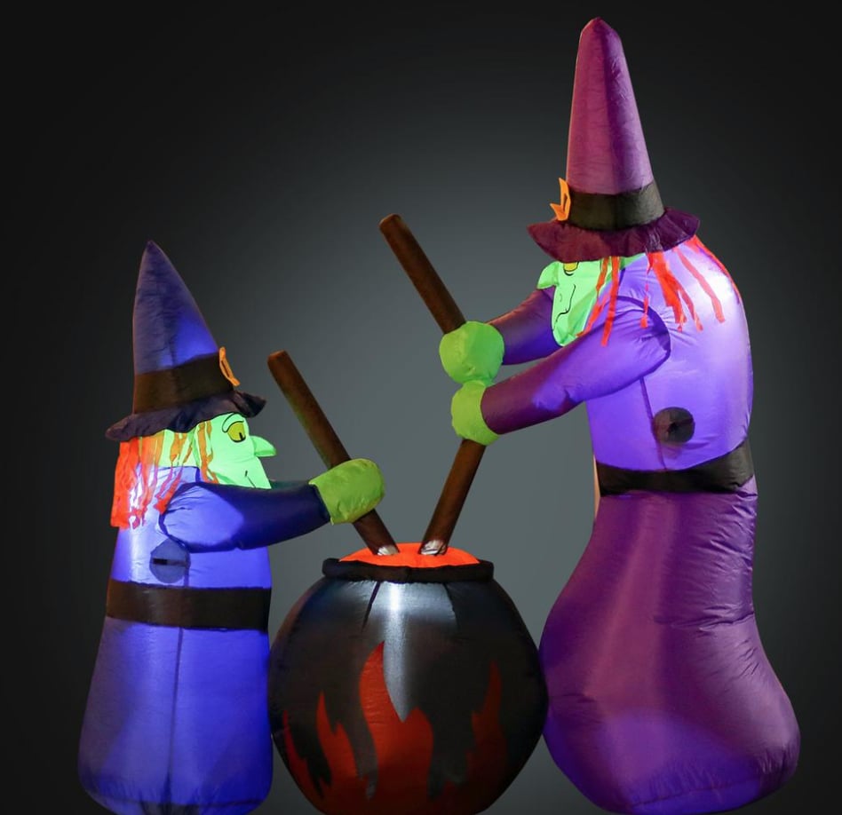 Inflatable Witches With Cauldron