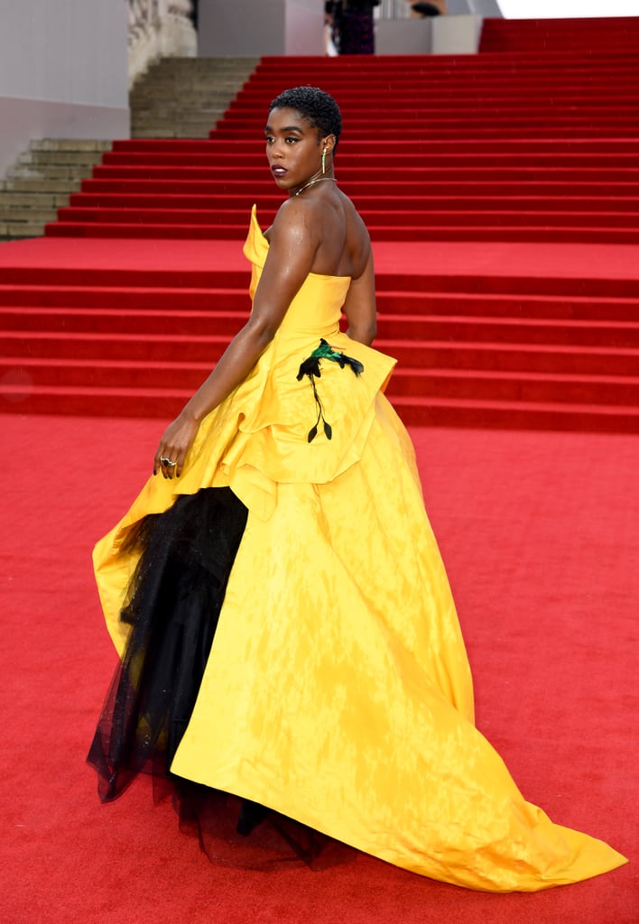 Lashana Lynch's Yellow Gown at the No Time to Die Premiere