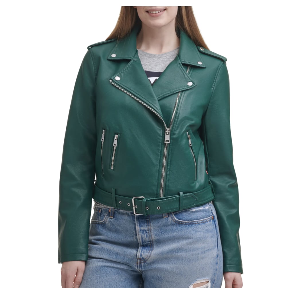 Levi's Water Repellent Faux Leather Fashion Belted Moto Jacket