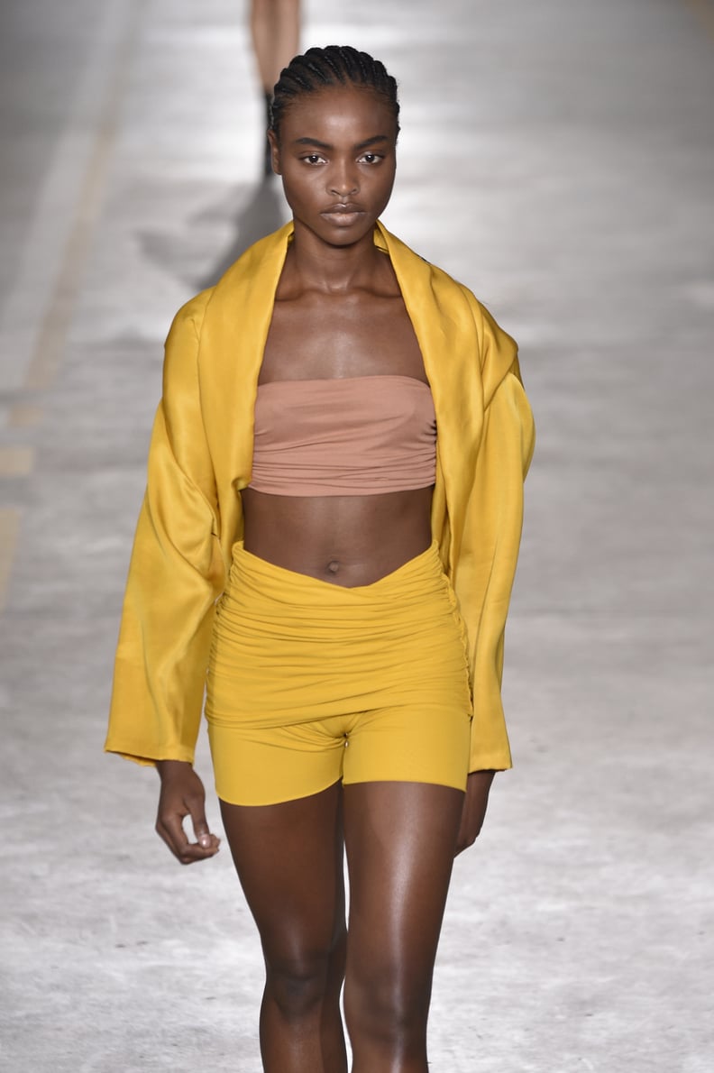 During the Show, the Model Wore the Jacket-Style Top Untied