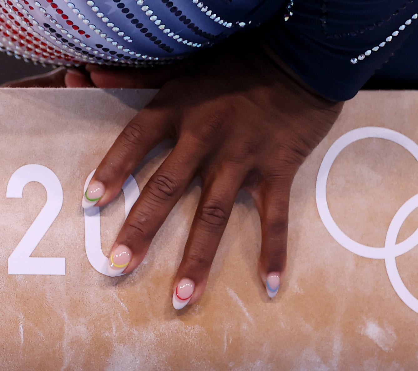 Simone Biles S Double French Manicure At The Tokyo Olympics Popsugar Beauty Simone Biles S Double French Manicure At The Tokyo Olympics Popsugar Beauty