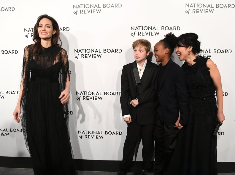 Angelina Jolie, Shiloh, and Zahara Jolie-Pitt attending the National Board of Review Awards Gala
