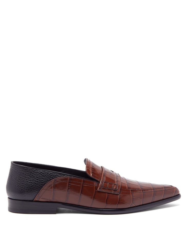Loewe crocodile effect cheap loafers