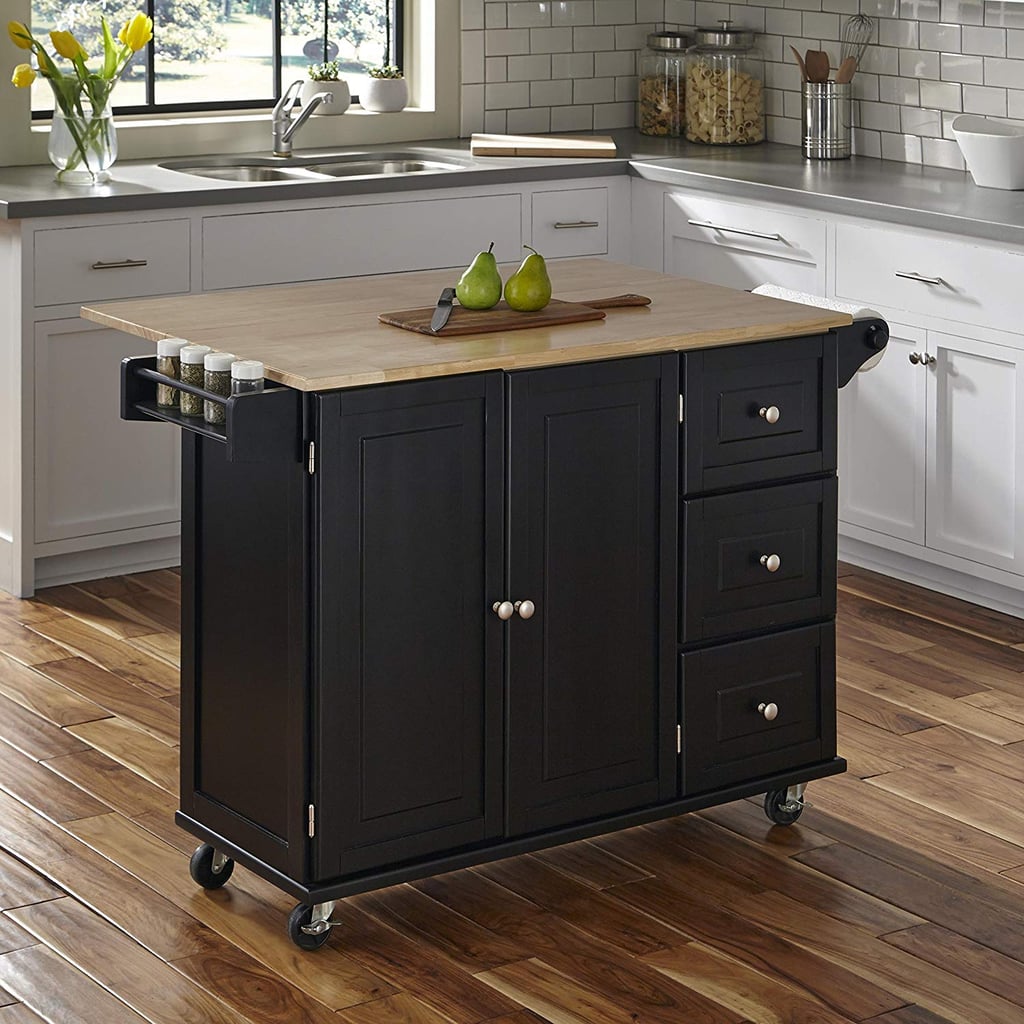 Liberty Black Kitchen Cart with Wood Top by Home Styles