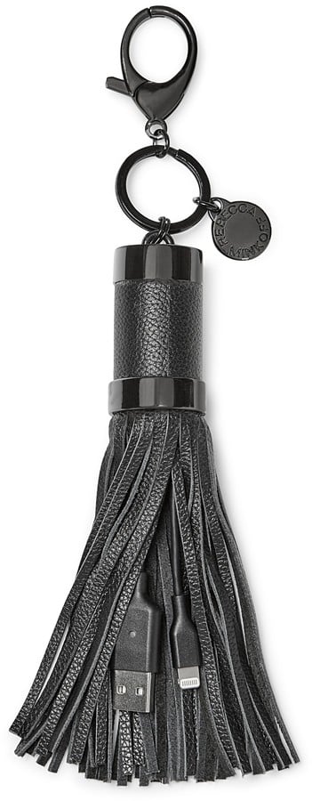 A Stylish Charger
"It looks like a tassel, but really, it has the two ends that you plug in and it'll actually charge your phone. You're going to lose your charger going out, and if you don't want to carry a cord with you or a battery pack, this is something that can attach to your bag.  People are freaking out over it because it looks so good and it happens to give you charge. It's a really easy stocking stuffer. "
Rebecca Minkoff Always On Power Tassel Keychain ($50)