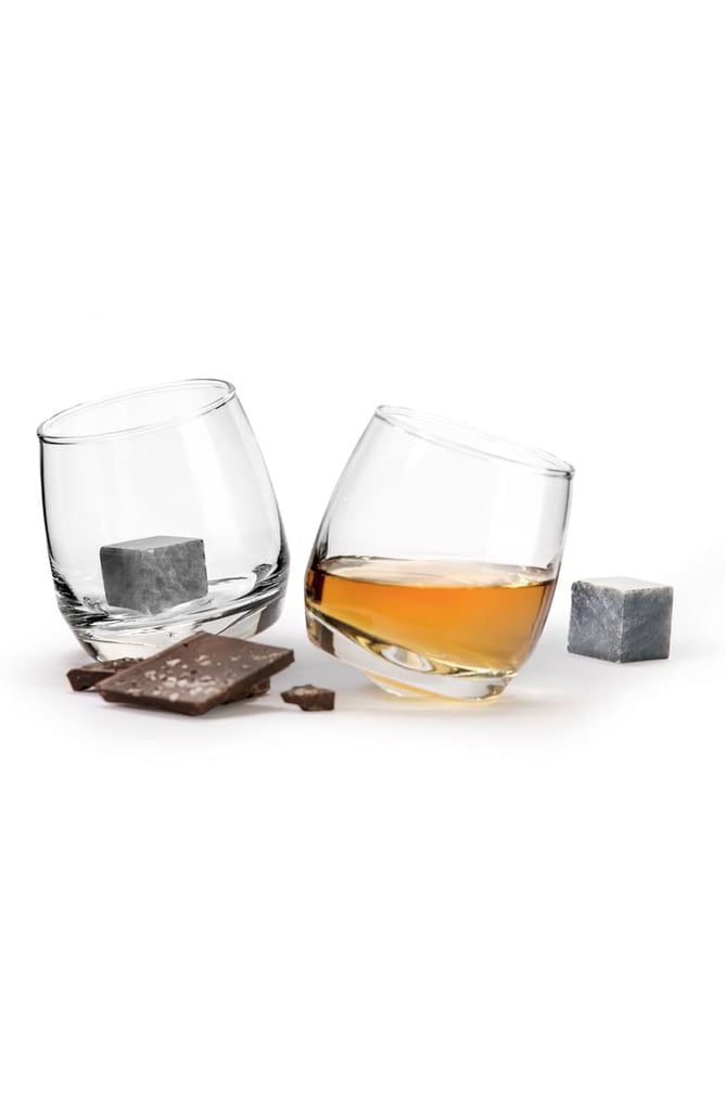 Sagaform Set of 2 Rocking Whiskey Tumblers & Drink Stones