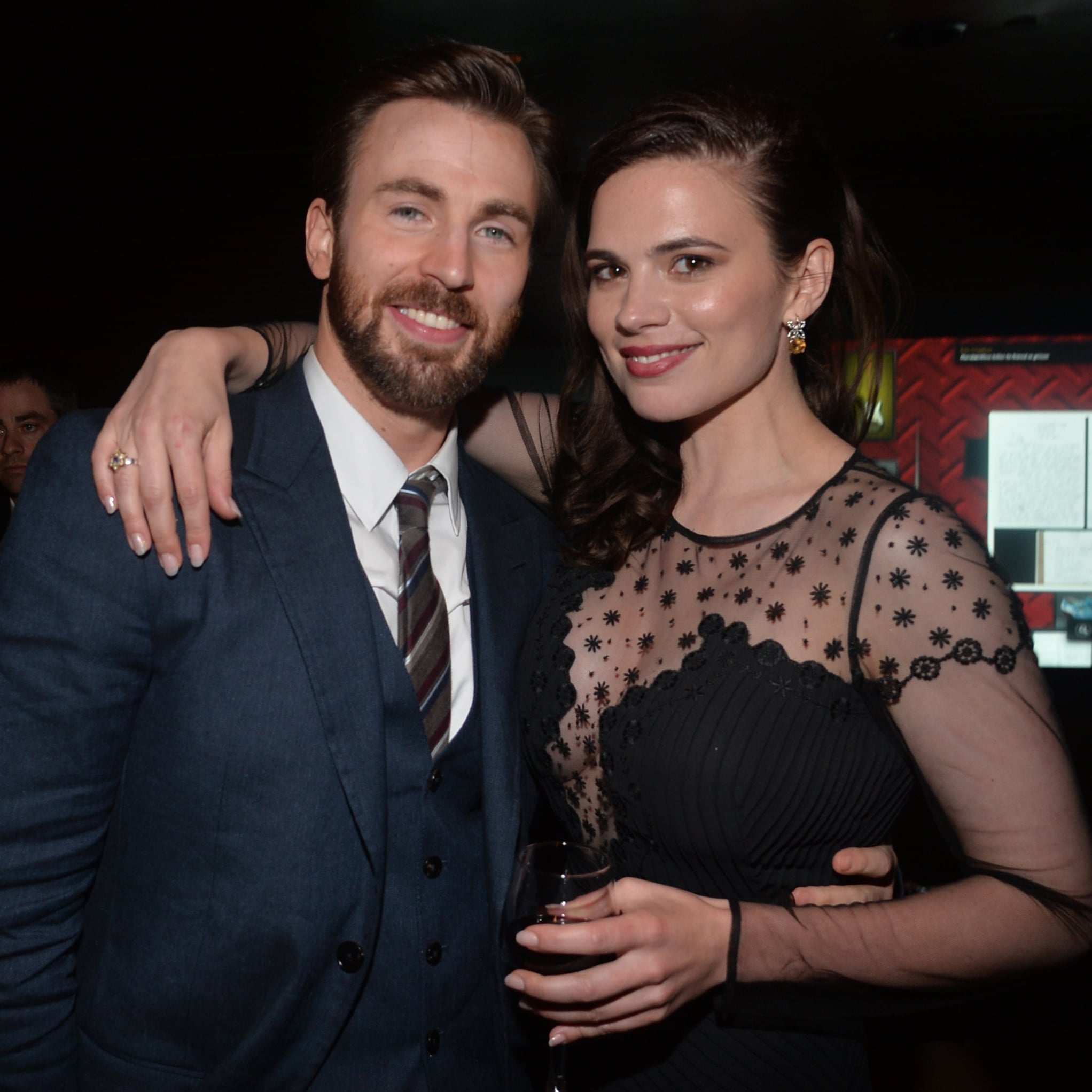 Chris Evans And Hayley Atwell Help With A Surprise Proposal Popsugar Celebrity