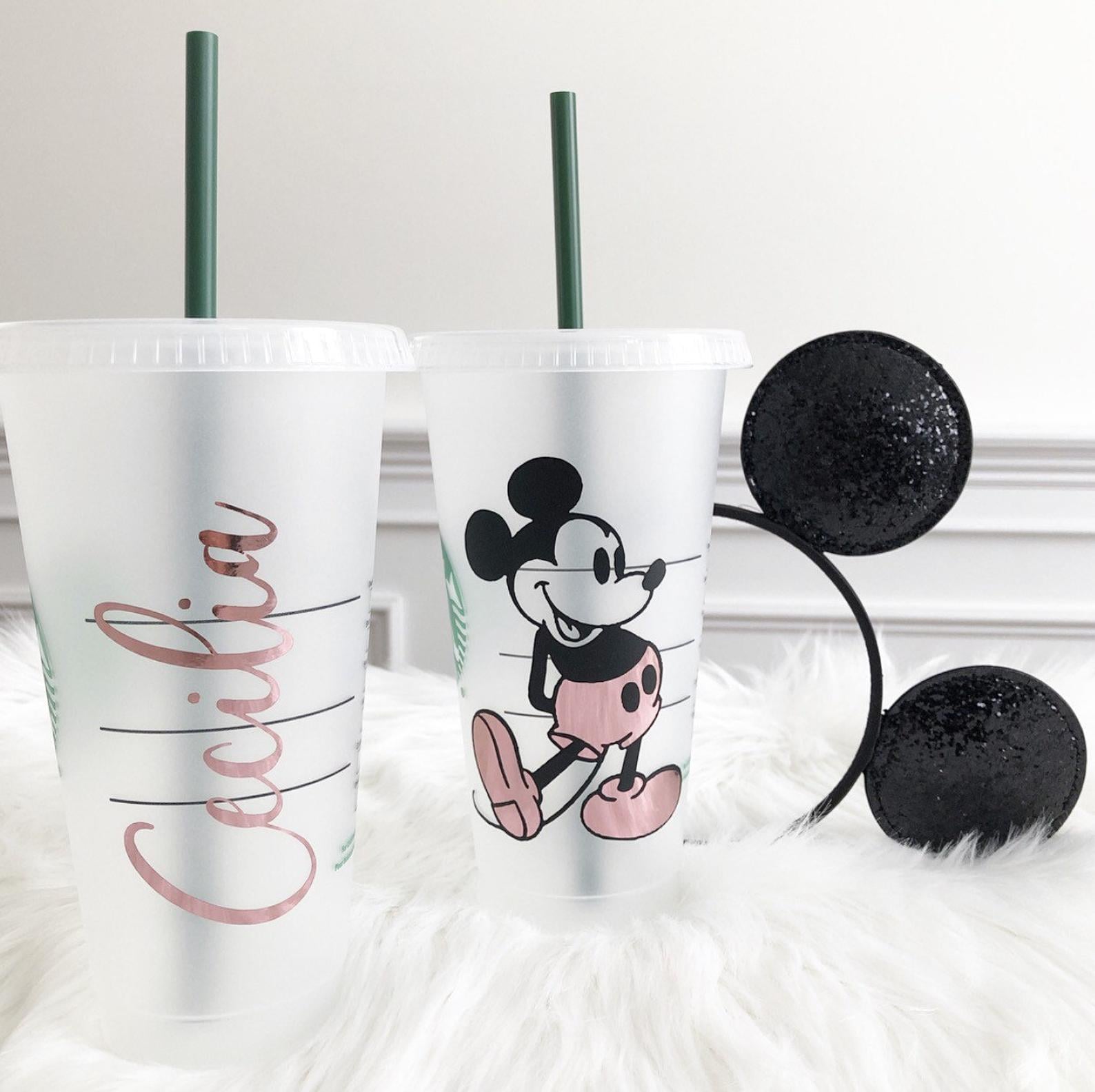 Personalized Disney Iced Coffee Cups From