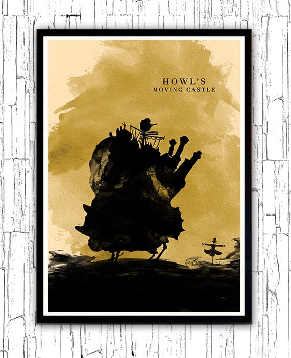 Howl's Moving Castle Hayao Miyazaki Minimalist Movie Poster