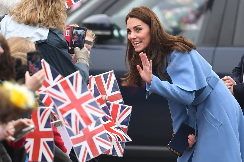 Kate Middleton Blue Mulberry Cape Coat February 2019
