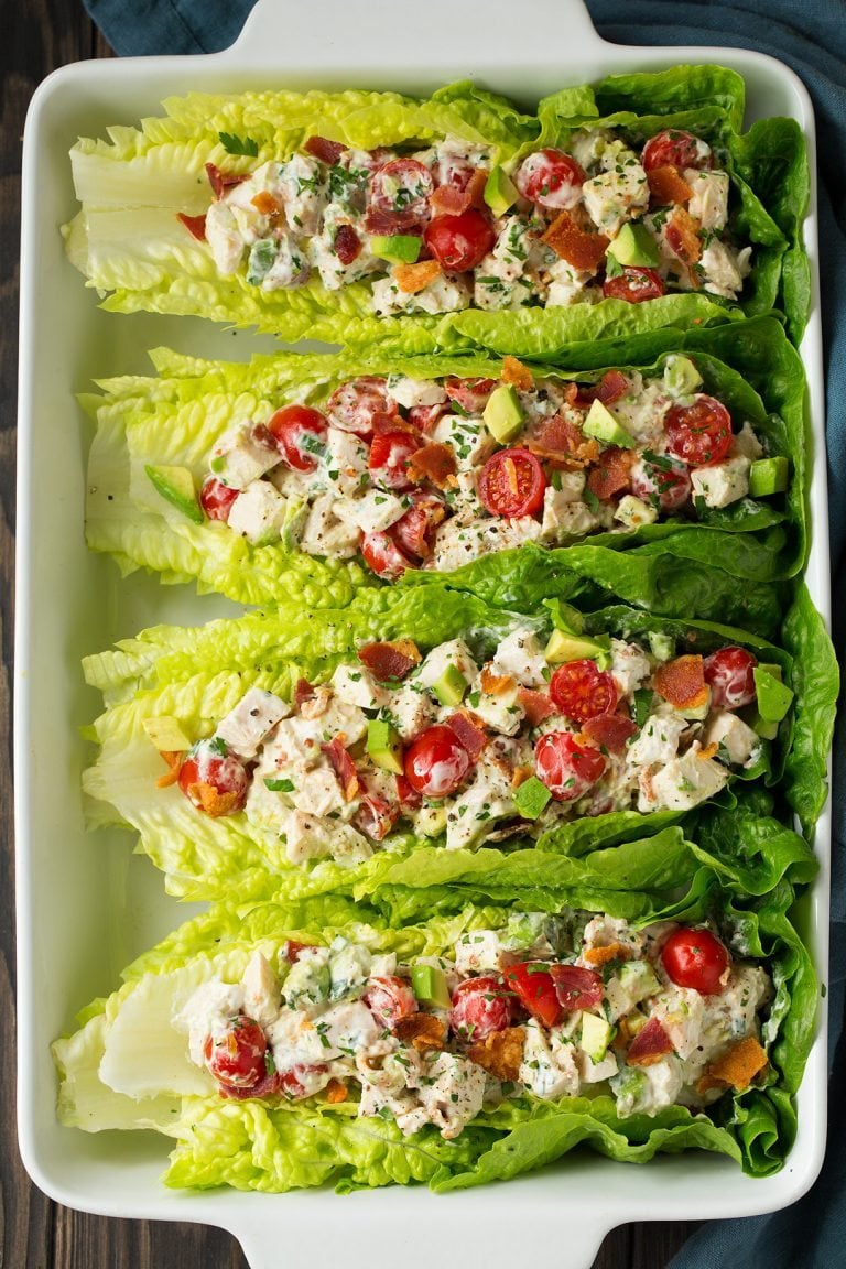 BLTA Chicken Salad Lettuce Wraps