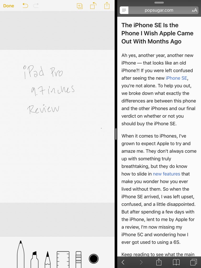 The screen is smaller, but it's easy to use Split View.